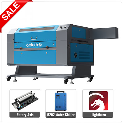 OMTech 100W 20x28in CO2 Laser Engraver w. Rotary Axis Water Chiller Lightburn