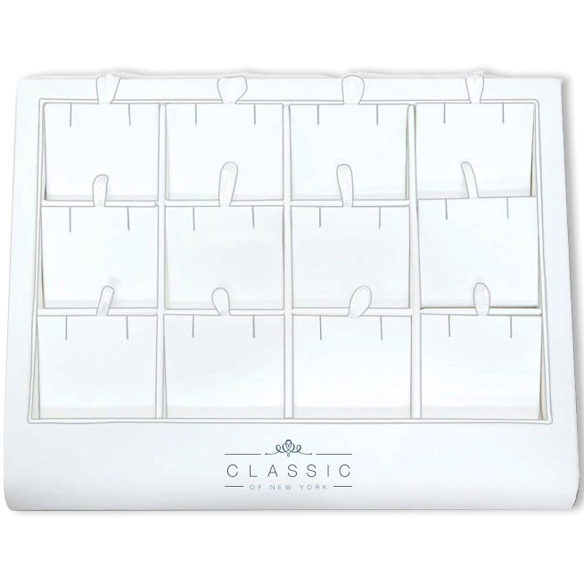 Классические демонстрационные серьги или подвеска из белого кожзаменителя 12 прорезей DSP-012 9790₽