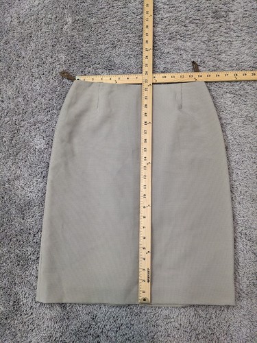 Tahari Pencil Skirt Womens Size 6 Beige Tan Back Zip Career Slit Stretch Lined - Picture 2 of 7