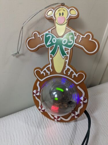 Disney Store Tigger Gingerbread ornament 2005 spinning lights Our Family Tree - Picture 1 of 7