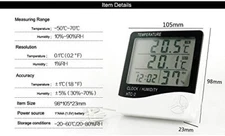 Digital Thermometer Hygrometer Alarm Clock Humanity 3 in 1 F or C Indoor Outdoor