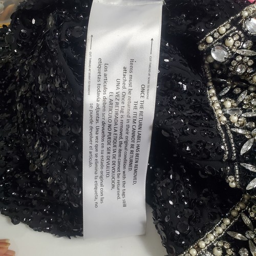 Mac Duggal 10739 Damen 8 VERZIERT Perlen Pailletten ÄRMELLOS schwarz KLEID Neu - Bild 8 von 11