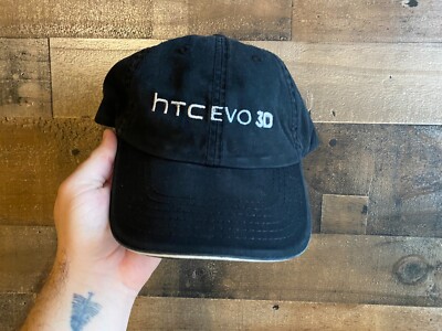 HTC Evo 3D Hat Adult Mens Dad Mom Cap Black White Gray Sewn Phone Sprint Android