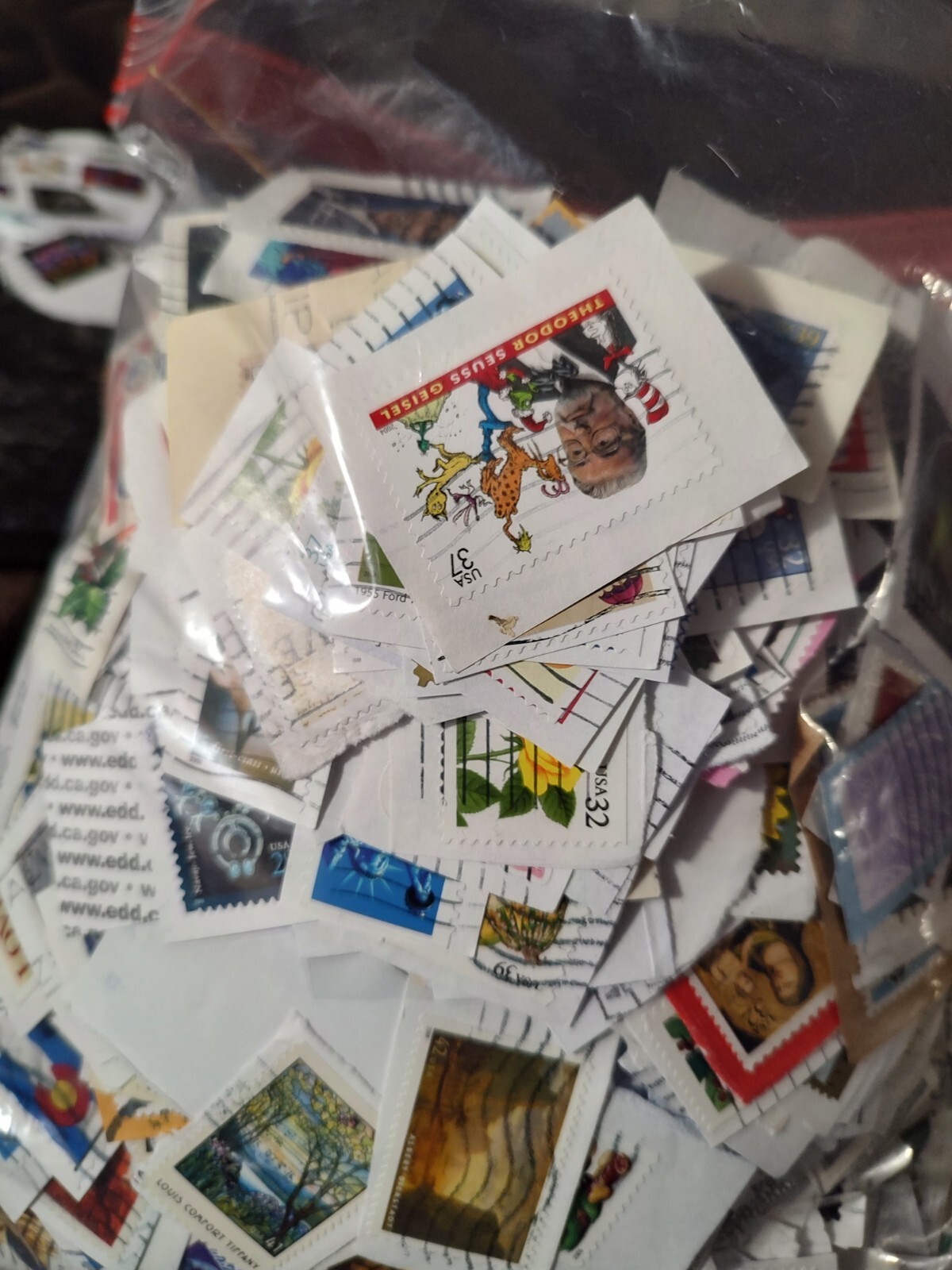 500 Commemorative 32c through Higher  Forever USA Stamps on paper - No Flags