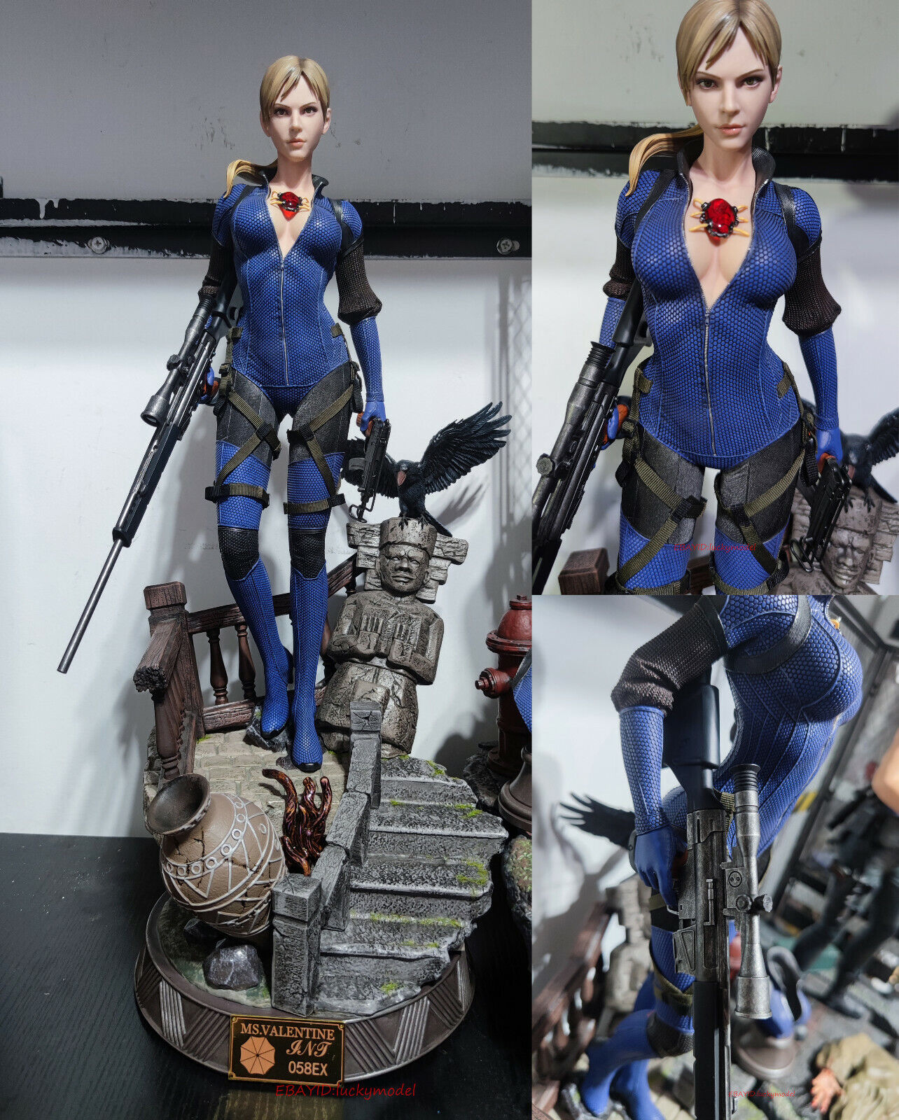 Hot Heart 1/4 Resident Evil 5 zombie killer Jill Valentine EX Collectible  Statue