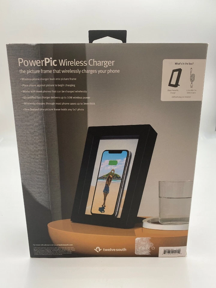 Soporte de carga inalámbrico TwelveSouth PowerPic Qi con marco de fotos para teléfonos inteligentes Foto 2 de 4