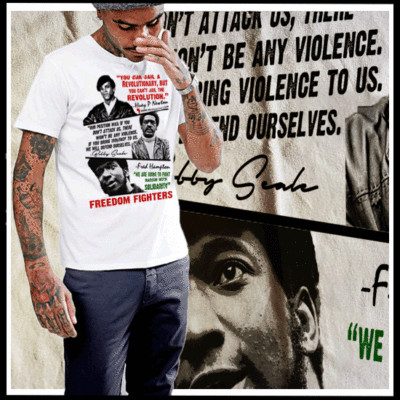 Black History Month Icon T-Shirt Huey P M Garvey Knowledge Kemetic Moor History 