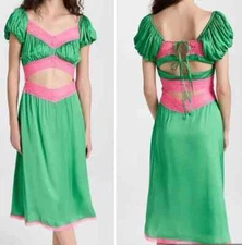 WOW! New Tags Love The Label "Charles" kiwi and hot pink lace  midi sm $275