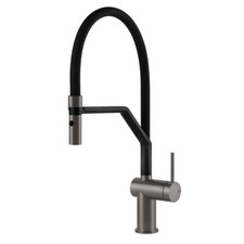Gessi Mesh Semi Pro Mixer Detachable Spray Brushed Nickel Black Metal