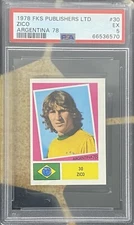 1978 FKS World Cup Argentina 78 ZICO Rookie Sticker #30 PSA 5 Pop 4 Brazil