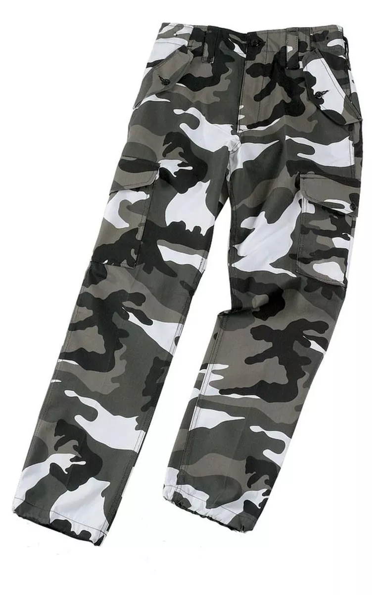 Black and white store camo trousers