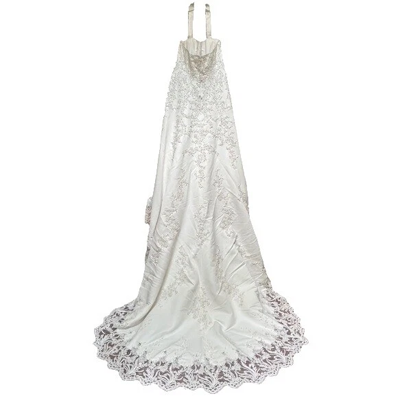 Satin Halter Neck Ball Gown Wedding Dresses