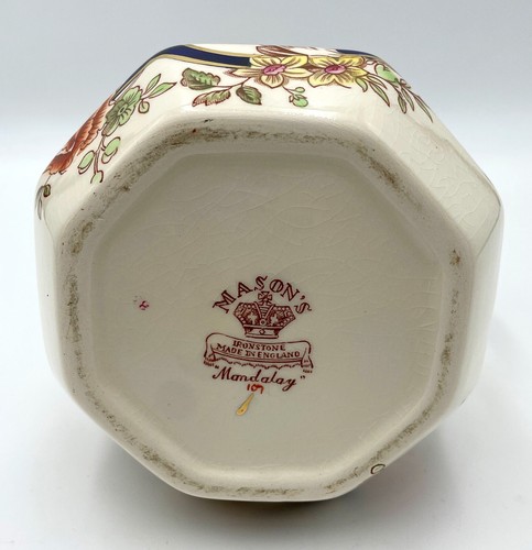 Vntg Mason’s Mandalay Pattern Ironstone Hydra Jug Hand Painted Back-Stamped - Picture 6 of 11