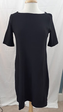 GAP Womens Sz XS Black T-Shirt Dress Boat Neck 3/4 Sleeve Pullover Cotton Casual