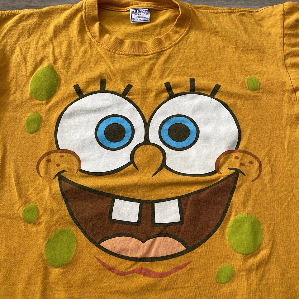 Camiseta promocional vintage 1999 Nickelodeon Bob Esponja Pantalones cuadrados programa de televisión XL Y2K Foto 3 de 4