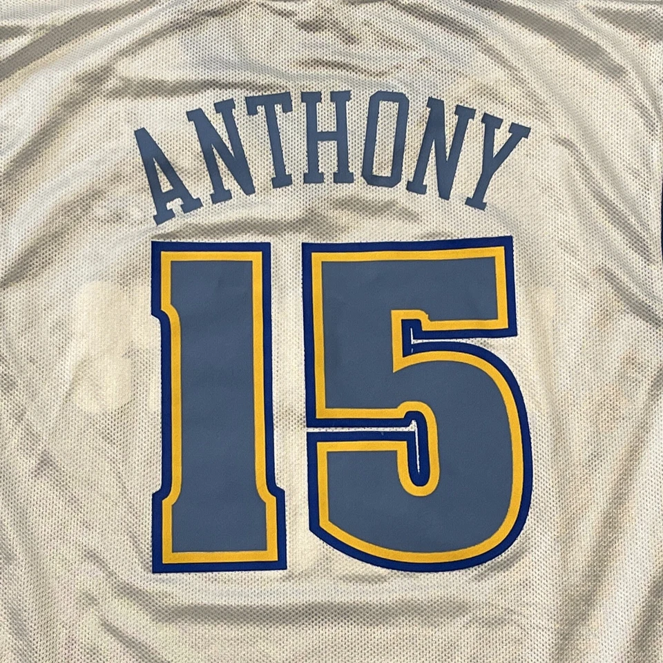 Camiseta Denver Nuggets Carmelo Anthony Reebok Grande Blanca Para Hombre De Colección Foto 3 de 4