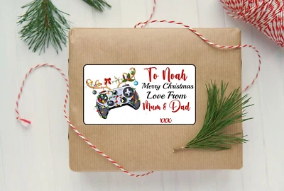 COLOUR ME PERFECT Personalised Gamer Christmas gift stickers Son Daughter Grandson Granddaughter