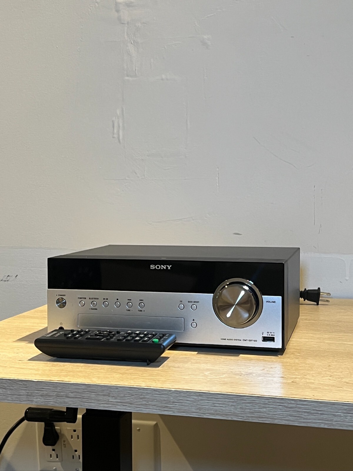 Sony Home Audio System CMTSBT100 Receiver CD Bluetooth Aux w/ Remote