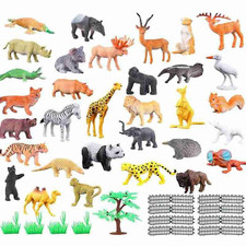 53Pcs Wild Animals Zoo Safari Farm Children Gift . Kids Toy