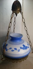 Vintage Hand Painted Blue Lamp Light 