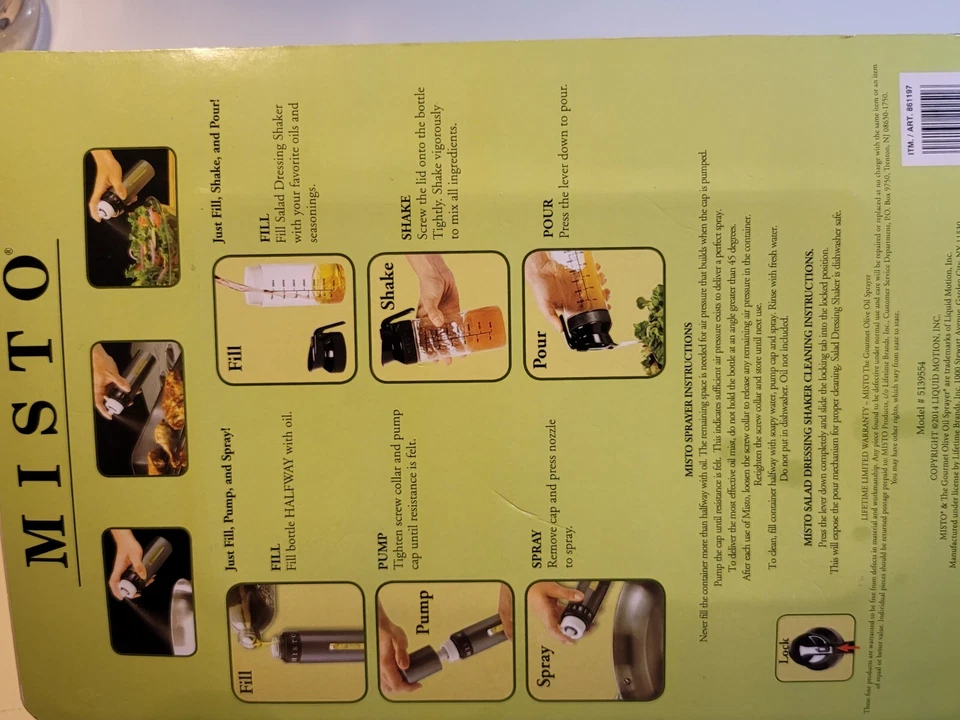 Pulverizador de aceite de oliva Misto Gourmet con coctelera aderezo para ensaladas-plateado nuevo sellado Foto 4 de 4