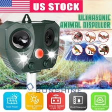 Ultrasonic Solar Pest Repeller Snake Cat Dog Bird Fox Dispeller Keep Animal Away