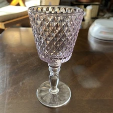 Villeroy & Boch Retro Country Mauve Glass Goblet Lavender & Clear