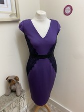 Dorothy Perkins Size 10 Bodycon Lace, Purple And Black Dress