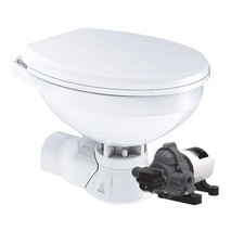 Commodore Quiet Flush Electric Toilet - Rear Macerator - Raw Water Pump - Regula
