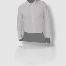  60 Alfani Men's White Regular-Fit Long-Sleeve Dress Shirt Size 17-17.5 32/33