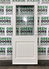 HALF PANEL BACK DOOR TIMBER WOODEN BARN COTTAGE WHITE GLAZED WOOD EXTERNAL new