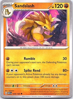 SV: Scarlet & Violet 151 #028/165 Sandslash Base