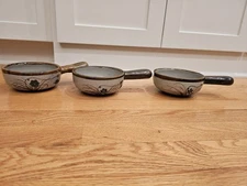 Xochiquetzal Tonala Handled Bowls Qty 3 Signed Teresa Duran Butterfly Floral Mex