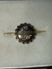 Pepsi Americas Pepsi Cola Employee Service Award 10K Gold Pin W 3 Diamonds (t20)