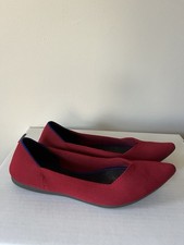 Rothy  s Red Pointed Toe Flats Size 6 Classic Slip On Ballet Shoes