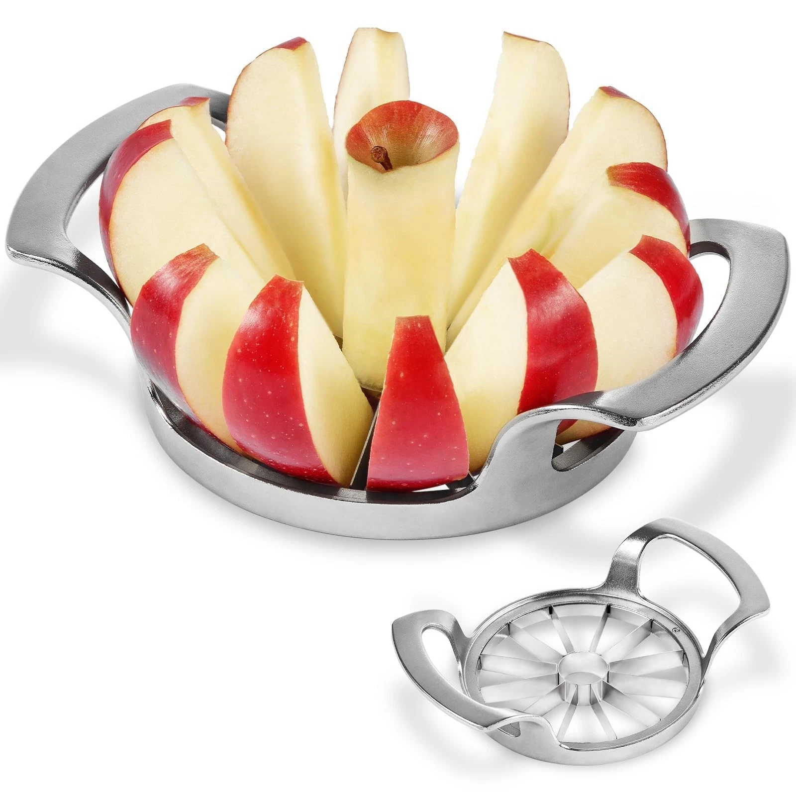 Apple Slicer and Corer,12-Blade Sharp Stainless Steel Fruit Cutter-Frosted Ha...