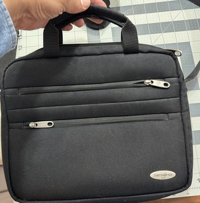 Samsonite 1910 Black Nylon Briefcase for 12'' Laptop, Padded Partitions, Solid