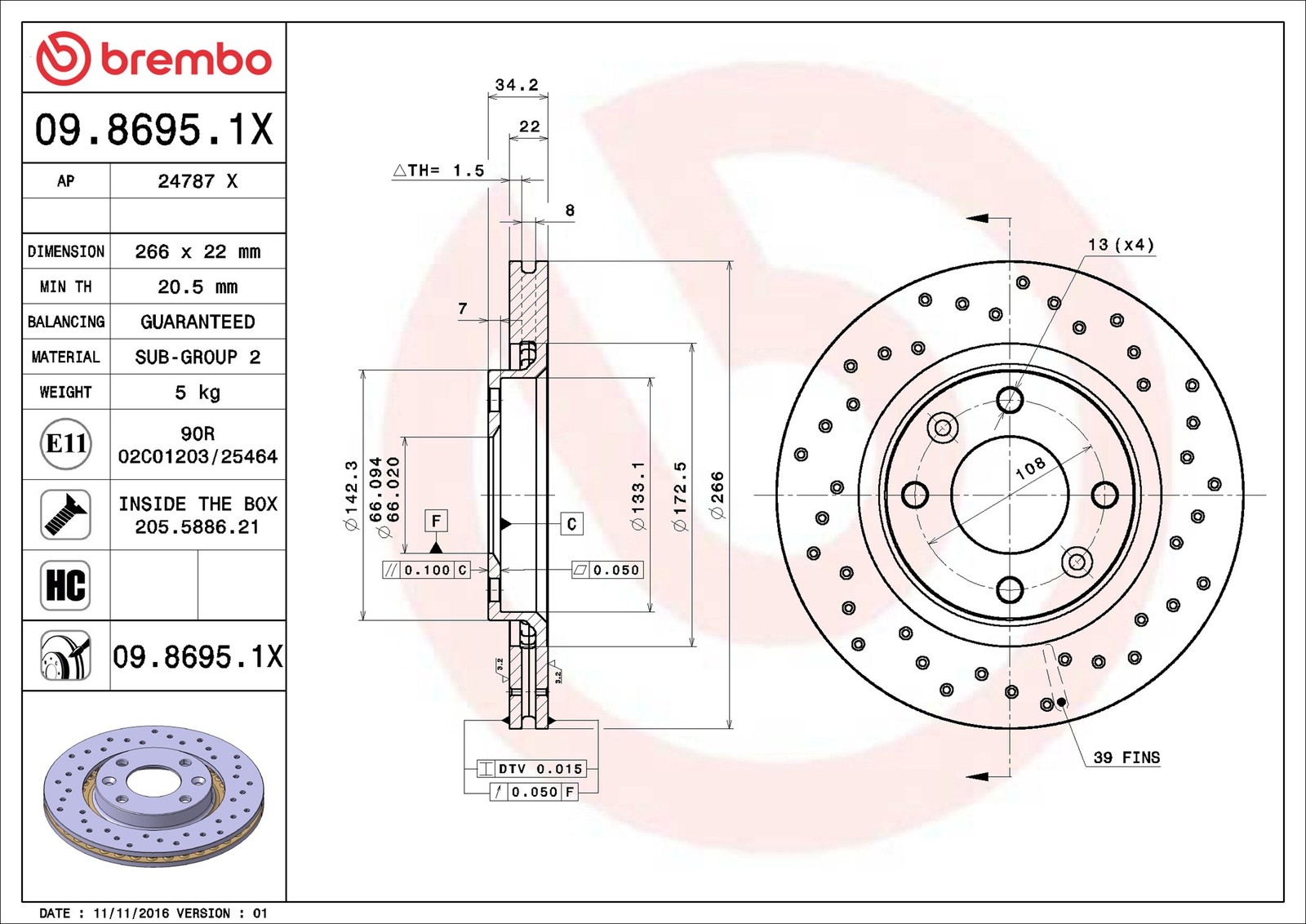 2x Front Brake Discs and Front Brake Pad Set Fits Citroen DS Peugeot Vauxhall - Image 29