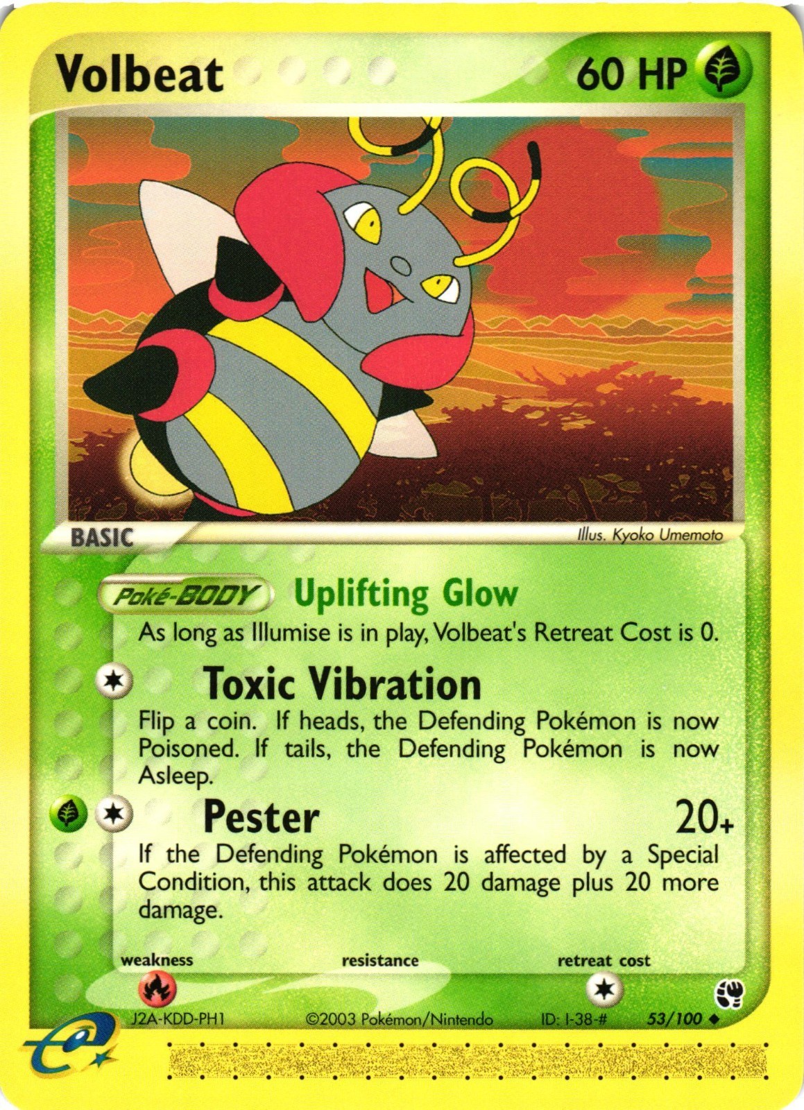 Pokemon TCG Volbeat 53/100 Uncommon EX Sandstorm NM