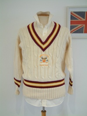 VINTAGE CRICKET PULLOVER..44''..REINE SCHURWOLLE..MADE IN ENGLAND..RALPH..UOSCC