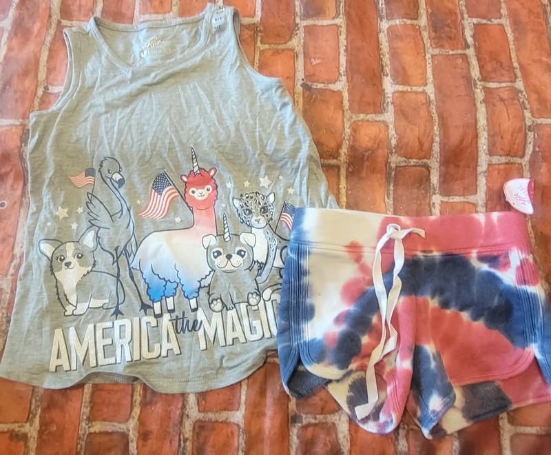 Justice Girls Set Sz 6 7 6/7 Nwt Nwot 4th Of July