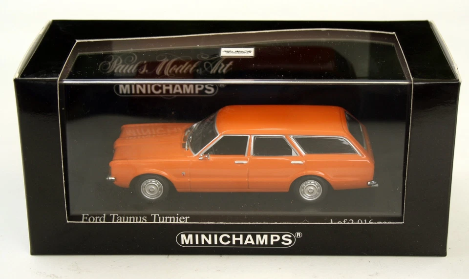 Ford Taunus Turnier " Knudsen-taunus " Bj. 1970-1973,Arancione,MINICHAMPS M.1 : - Immagine 4 di 4