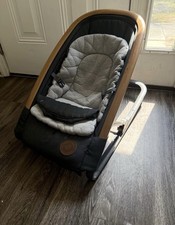Maxi-Cosi Kori Baby Bouncer Gray Wood Frame Washable Cover Portable