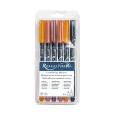 Leather Permanent Dye Markers 6 pack Earthton...