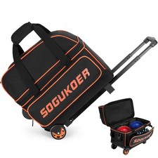 Bowling Bag with Wheels, Lightweight Trolley, Shoe Compartment, Accessory Pocket