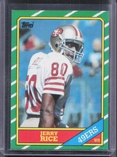 1986 Topps #161 Jerry Rice Rookie Card. rookie card picture
