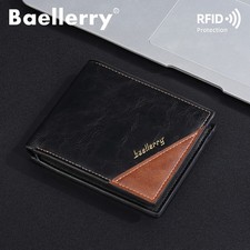 Slim Bifold Leather Credit Card Wallet ID Holder Mens Front Pocket Coin Purse