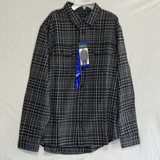 Orvis Men s Gray Flannel Plaid Heavyweight Button Up Shirt Size L
