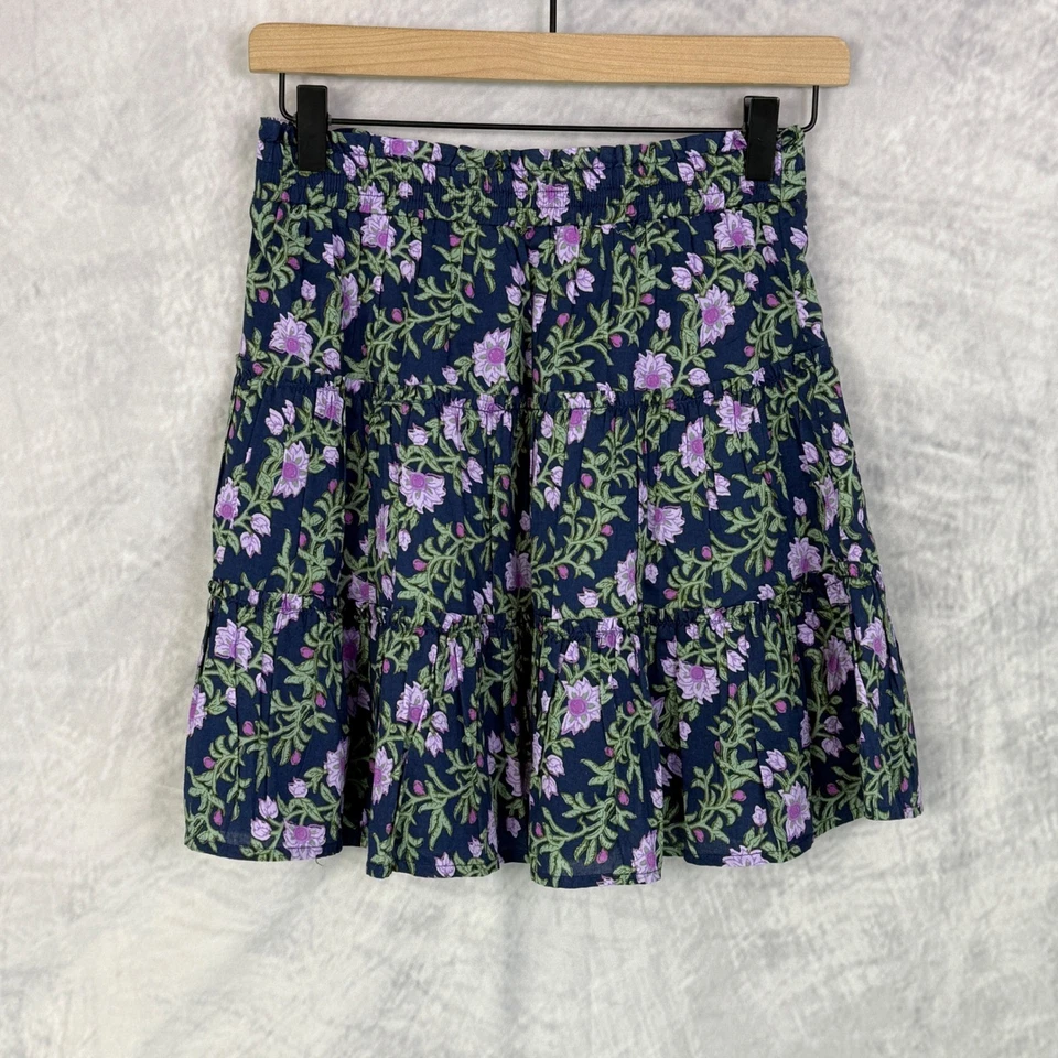 Crewcuts J.Crew Navy Floral Tiered Skirt Girls Size 16 Cottagecore Preppy NWT - Image 2 of 4