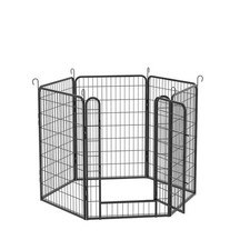 6 Panels Heavy Duty Metal Playpen with Door, 39.37 in. Dog Garden Fence Pet Exer